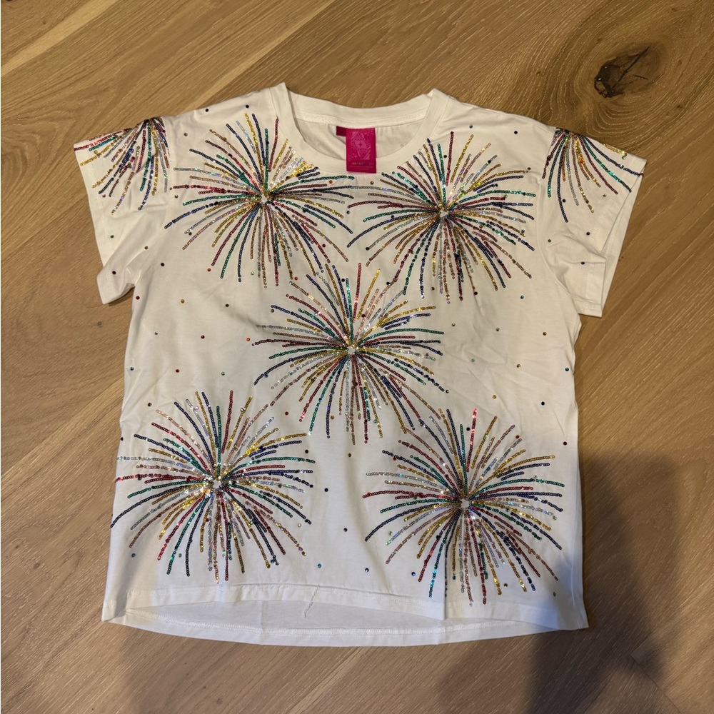 QUEEN OF SPARKLES White Fireworks Tee
